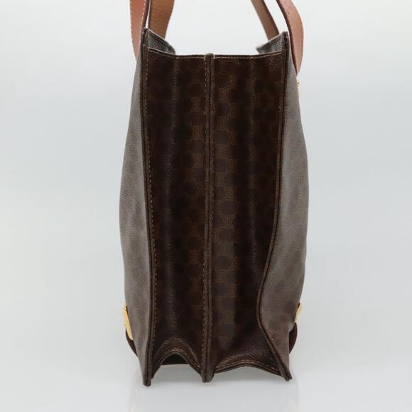 CELINE Macadam Canvas Shoulder Bag Pvc Leather Brown Gold - Picture 4 of 13